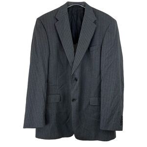 Loro Piana Daniel Cremieux Mens‎ Blazer 42L Gray Striped Wool Jacket Coat